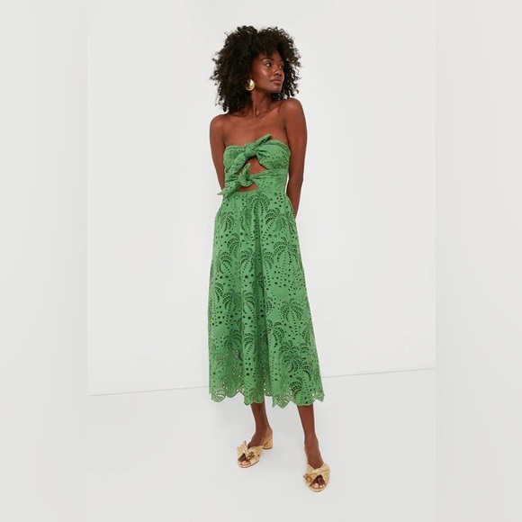 Tuckernuck | Dresses | Farm Riococonut Tree Richilieu Green Midi Dress ...